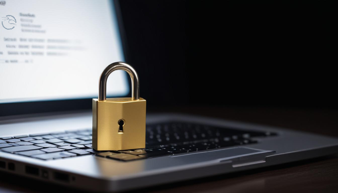 gerador de senhas fáceis de memorizar, imagem de um notebook com um cadeado fazendo alusão a segurança da informação